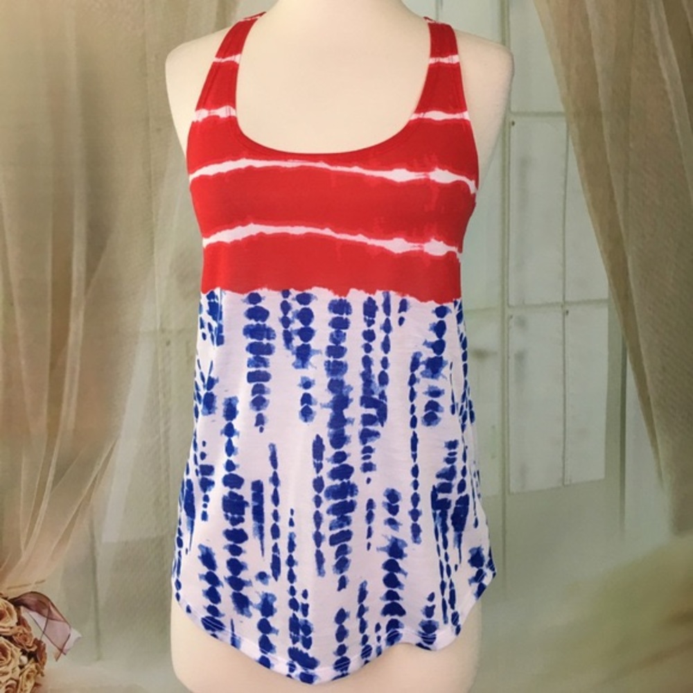 Sadie~USA tie dye tank top